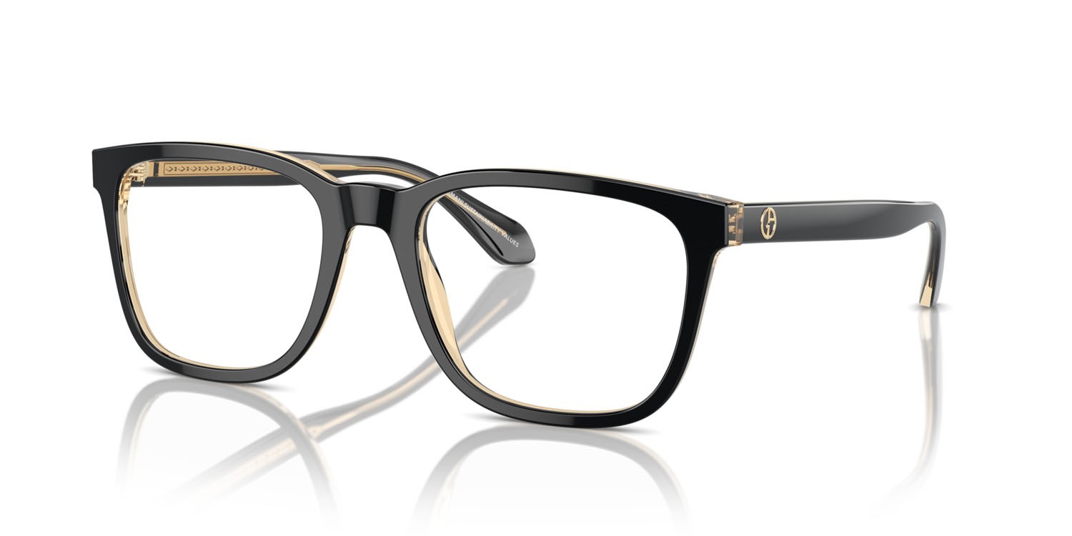 Eyeglasses Giorgio Armani AR 7255 (6084) color top black/transparent orange shape square lenses lente demo