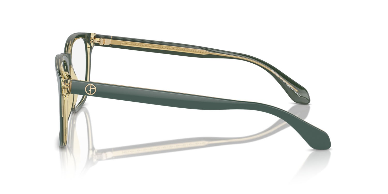 Eyeglasses Giorgio Armani AR 7255 (6086) color top green/olive transparent shape square lenses lente demo
