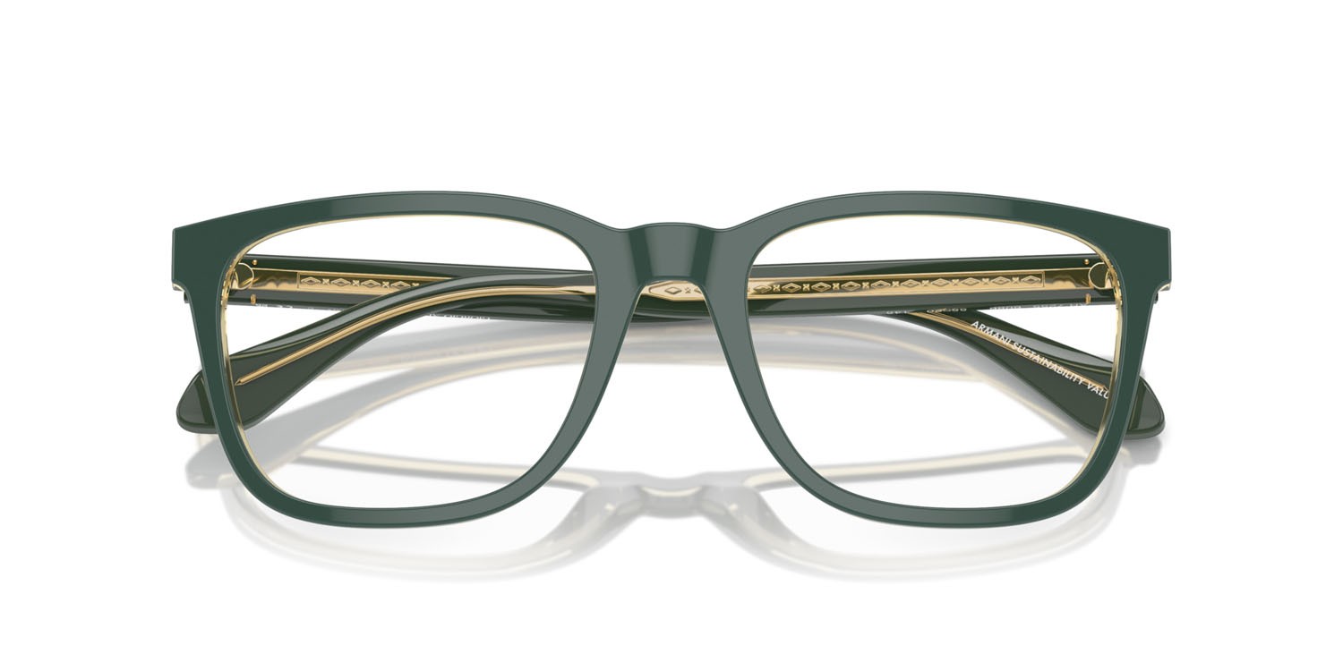 Eyeglasses Giorgio Armani AR 7255 (6086) color top green/olive transparent shape square lenses lente demo