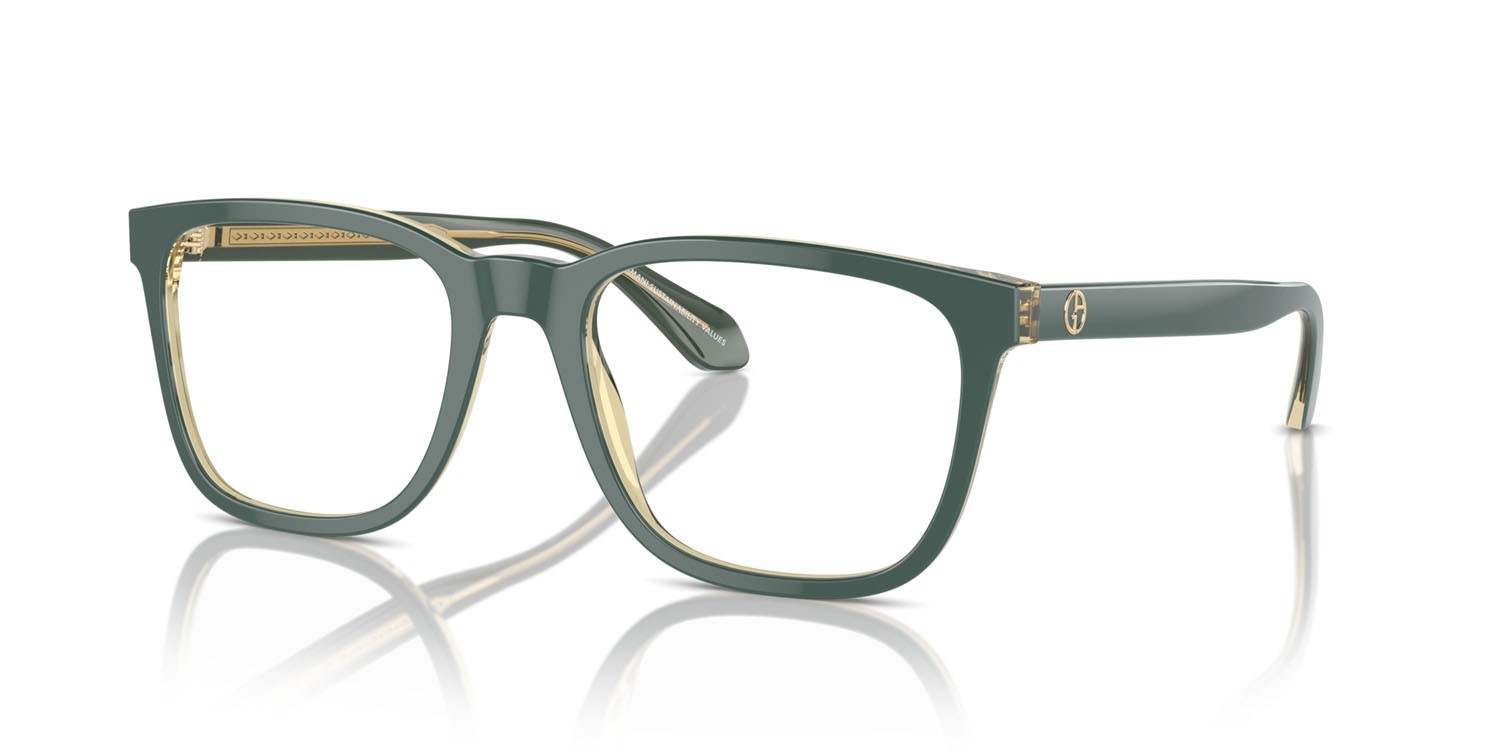 Eyeglasses Giorgio Armani AR 7255 (6086) color top green/olive transparent shape square lenses lente demo
