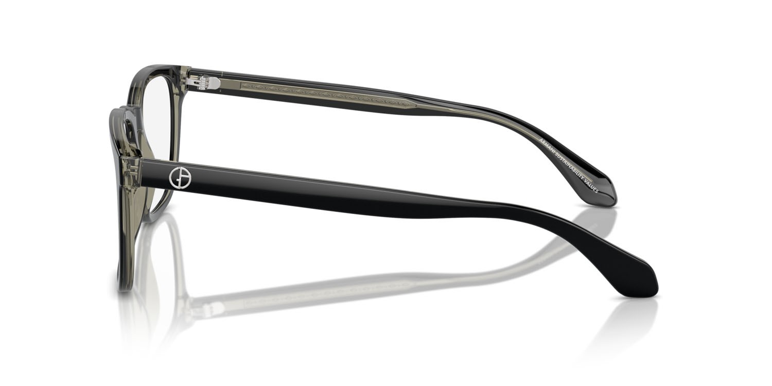 Eyeglasses Giorgio Armani AR 7255 (6087) color top nero/verde trasparente shape square lenses lente demo