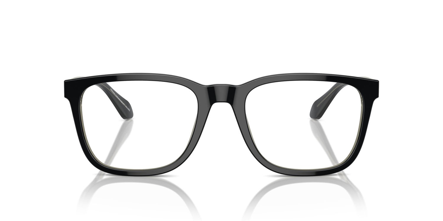 Eyeglasses Giorgio Armani AR 7255 (6087) color top nero/verde trasparente shape square lenses lente demo