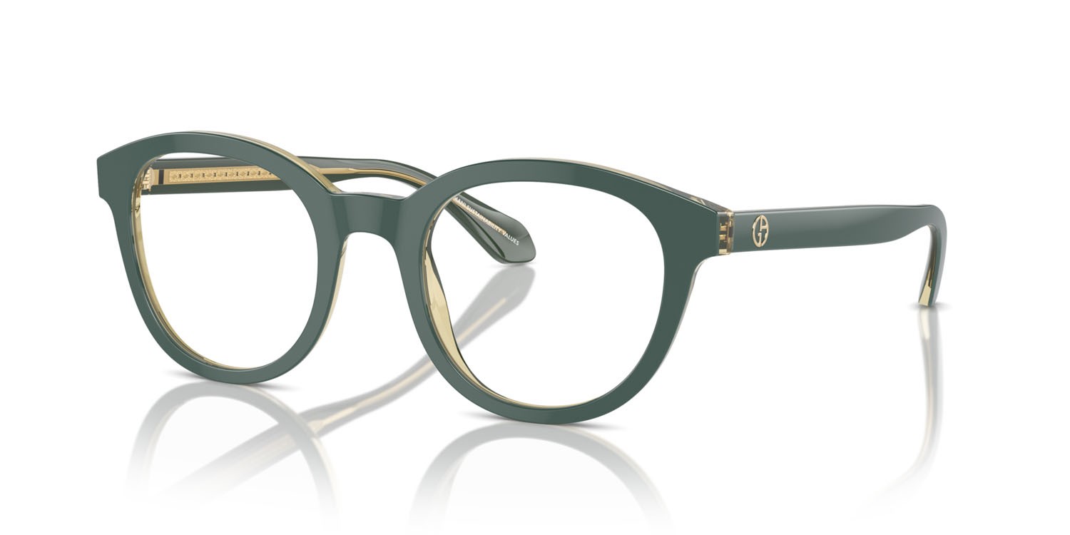 Eyeglasses Giorgio Armani AR 7256 (6086) color top green/olive transparent shape pantos lenses lente demo