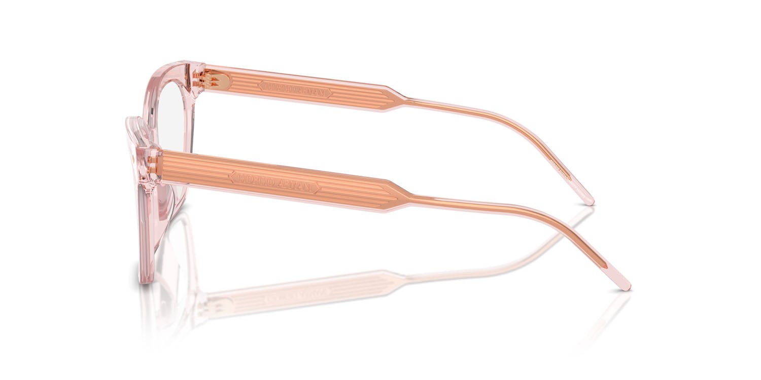 Eyeglasses Giorgio Armani AR 7257U (6073) color rosa trasparente shape cat eye lenses lente demo
