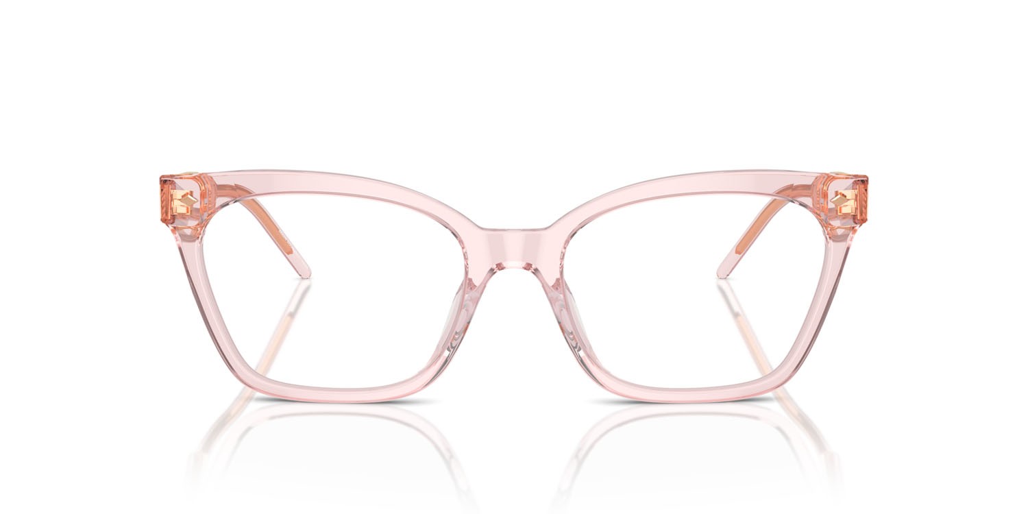 Eyeglasses Giorgio Armani AR 7257U (6073) color rosa trasparente shape cat eye lenses lente demo