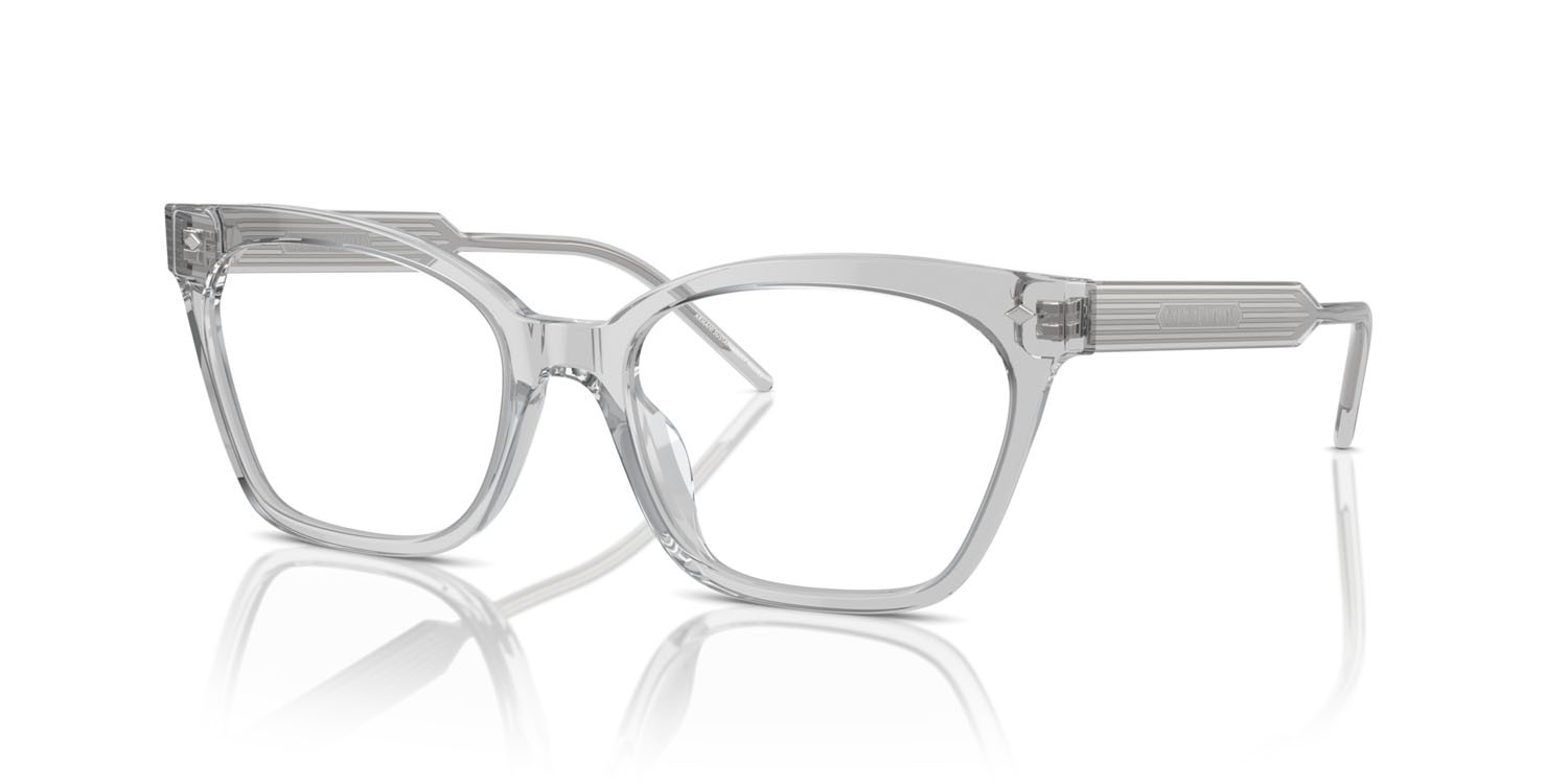 Eyeglasses Giorgio Armani AR 7257U (6080) color grigio trasparente shape cat eye lenses lente demo