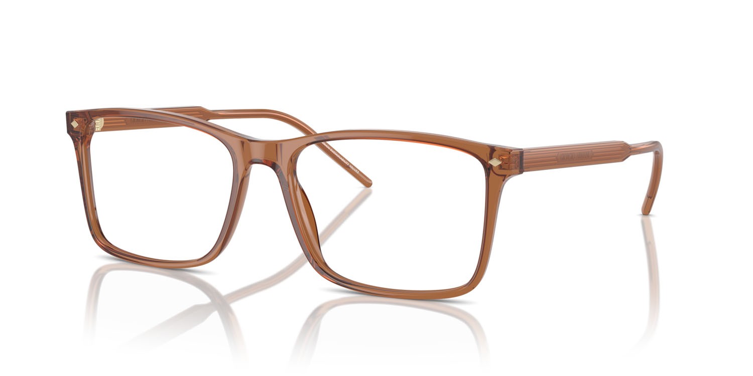 Eyeglasses Giorgio Armani AR 7258 (5932) color marrone trasparente shape rectangle lenses lente demo