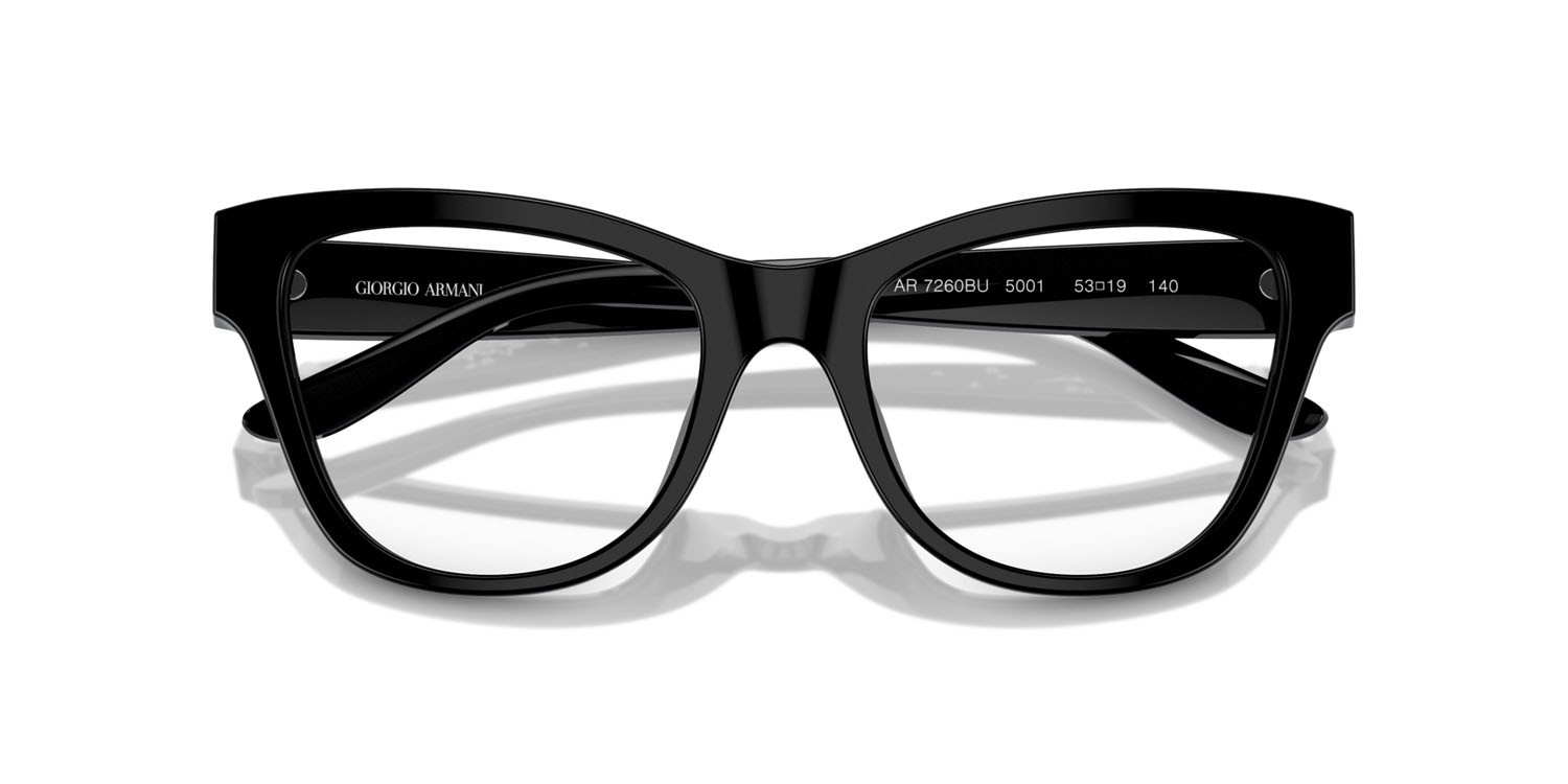 Eyeglasses Giorgio Armani AR 7260BU (5001) color nero shape cat eye lenses lente demo