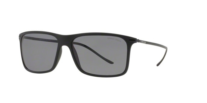 Sunglasses Giorgio Armani AR 8034 (504281) color matte black shape rectangle lenses polar grey
