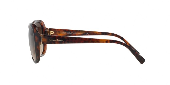 Occhiali da sole Giorgio Armani AR 8047 (504913) colore top black havana forma rotondo lenti brown gradient