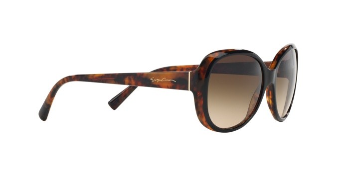 Occhiali da sole Giorgio Armani AR 8047 (504913) colore top black havana forma rotondo lenti brown gradient