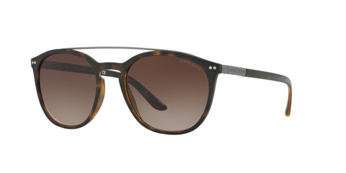 Sonnenbrillen Giorgio Armani AR 8088 (508913) farbe matte dark havana form pantos gläser brown gradient