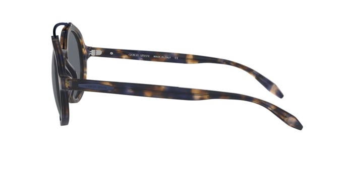 Sunglasses Giorgio Armani AR 8114 (541187) color blue havana shape round lenses grey