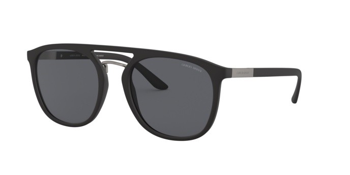 Occhiali da sole Giorgio Armani AR 8118 (504281) colore matte black forma quadrato lenti polar grey