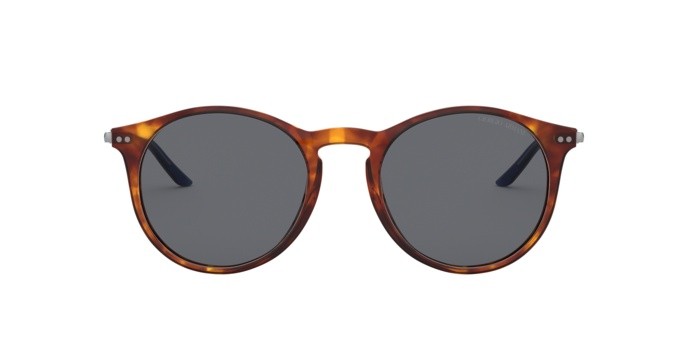 Occhiali da sole Giorgio Armani AR 8121 (576287) colore red havana forma pantos lenti grey