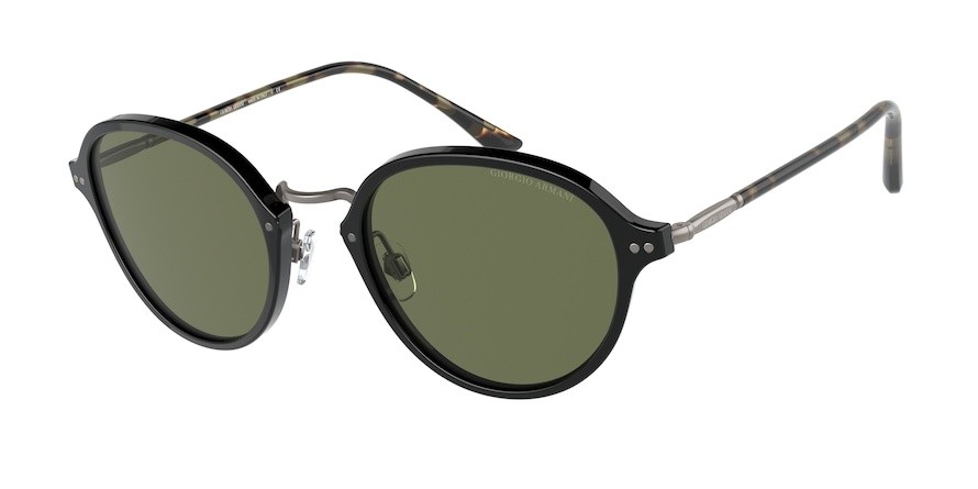 Occhiali da sole Giorgio Armani AR 8139 (500131) colore black forma pantos lenti green