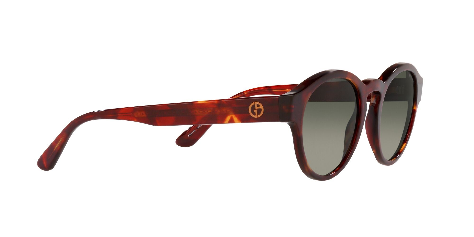 Sonnenbrillen Giorgio Armani AR 8146 (596271) farbe havana rosso form pantos gläser grigio sfumato