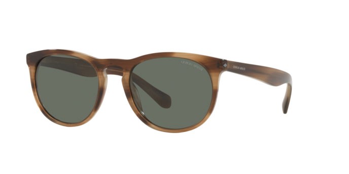 Sonnenbrillen Giorgio Armani AR 8149 (590058) farbe striped brown form quadratisch gläser polar green