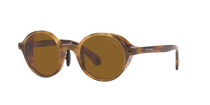 Sonnenbrillen Giorgio Armani AR 8154 (594233) farbe opal striped brown form rund gläser brown