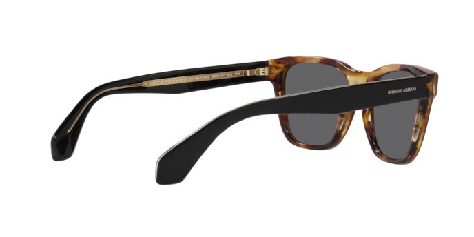 Sonnenbrillen Giorgio Armani AR 8155 (5941B1) farbe striped honey form rechteckig gläser dark grey