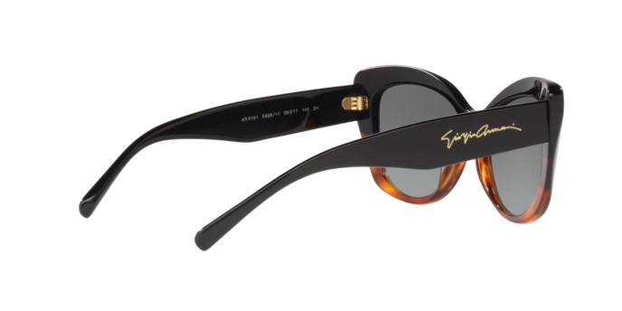 Sonnenbrillen Giorgio Armani AR 8161 (592811) farbe black/striped brown form cat-eye gläser gradient grey