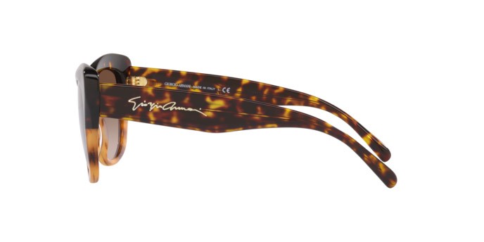 Sonnenbrillen Giorgio Armani AR 8161 (592913) farbe havana/striped brown form cat-eye gläser gradient brown
