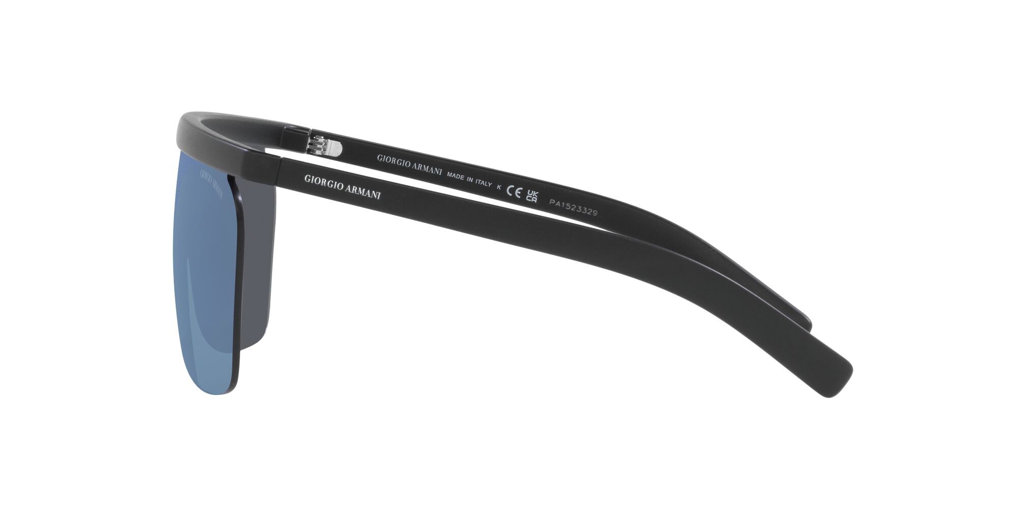 Sonnenbrillen Giorgio Armani AR 8169 (504255) farbe gomma nera form rechteckig gläser blu scuro specchiato blu