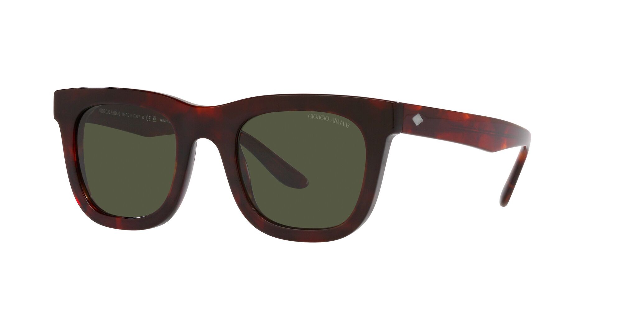 Sonnenbrillen Giorgio Armani AR 8171 (596231) farbe havana rosso form rechteckig gläser verde