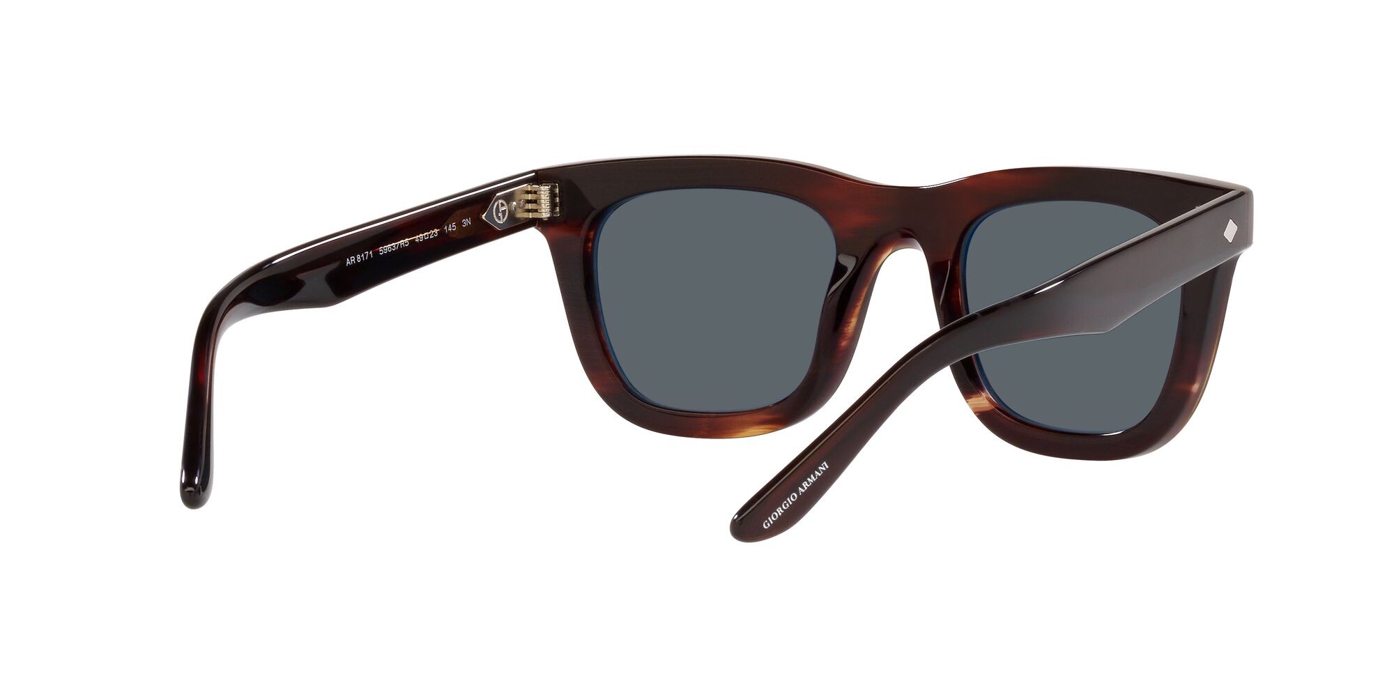 Sonnenbrillen Giorgio Armani AR 8171 (5963R5) farbe striato marrone form rechteckig gläser blu