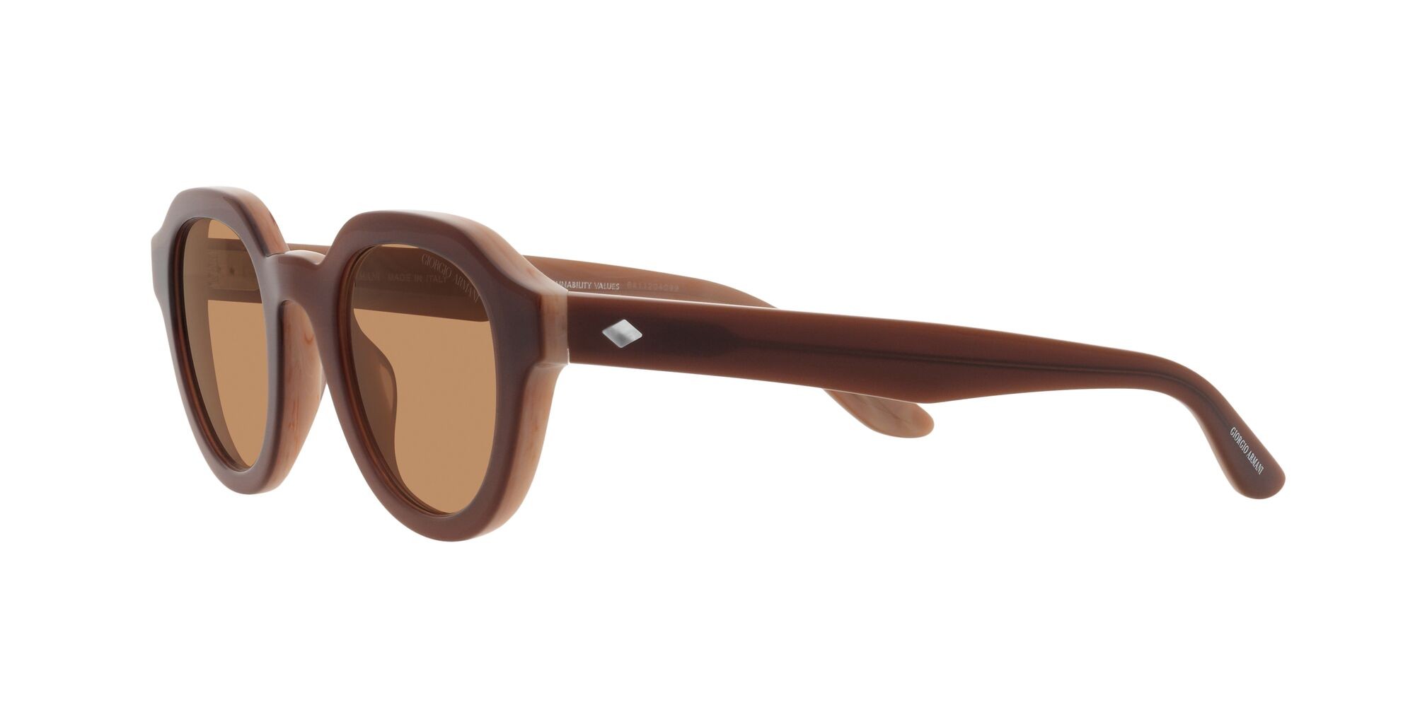 Sonnenbrillen Giorgio Armani AR 8172U (596953) farbe bilayer marble brown form pantos gläser marrone