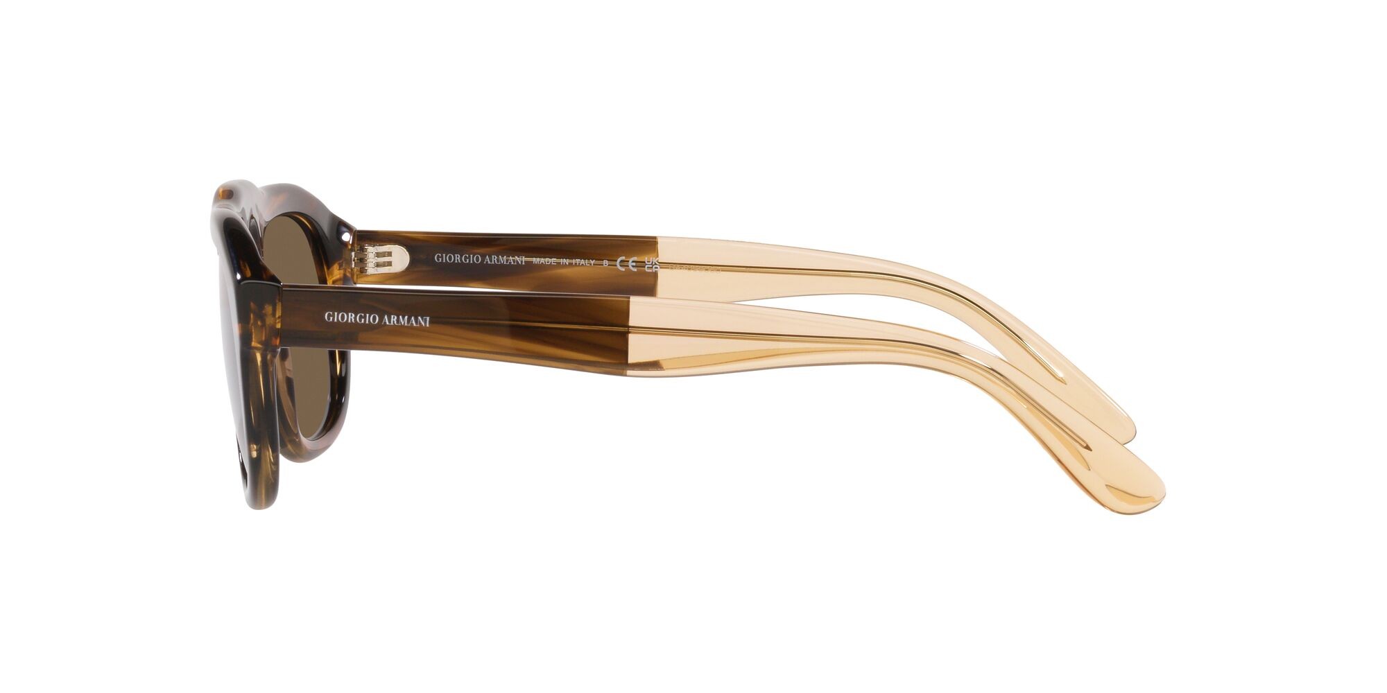 Sonnenbrillen Giorgio Armani AR 8173 (595873) farbe striato marrone form quadratisch gläser marrone scuro