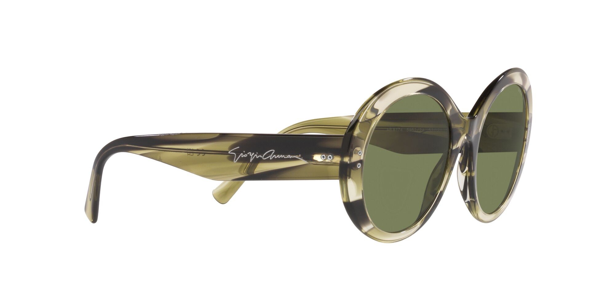 Sonnenbrillen Giorgio Armani AR 8174 (59522A) farbe striato verde form rund gläser verde