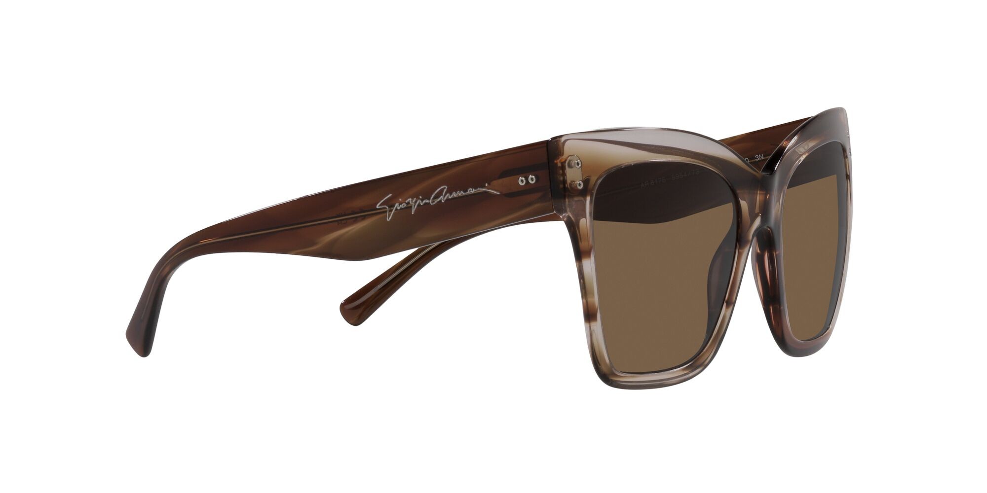 Sonnenbrillen Giorgio Armani AR 8175 (595473) farbe striato marrone form quadratisch gläser marrone scuro