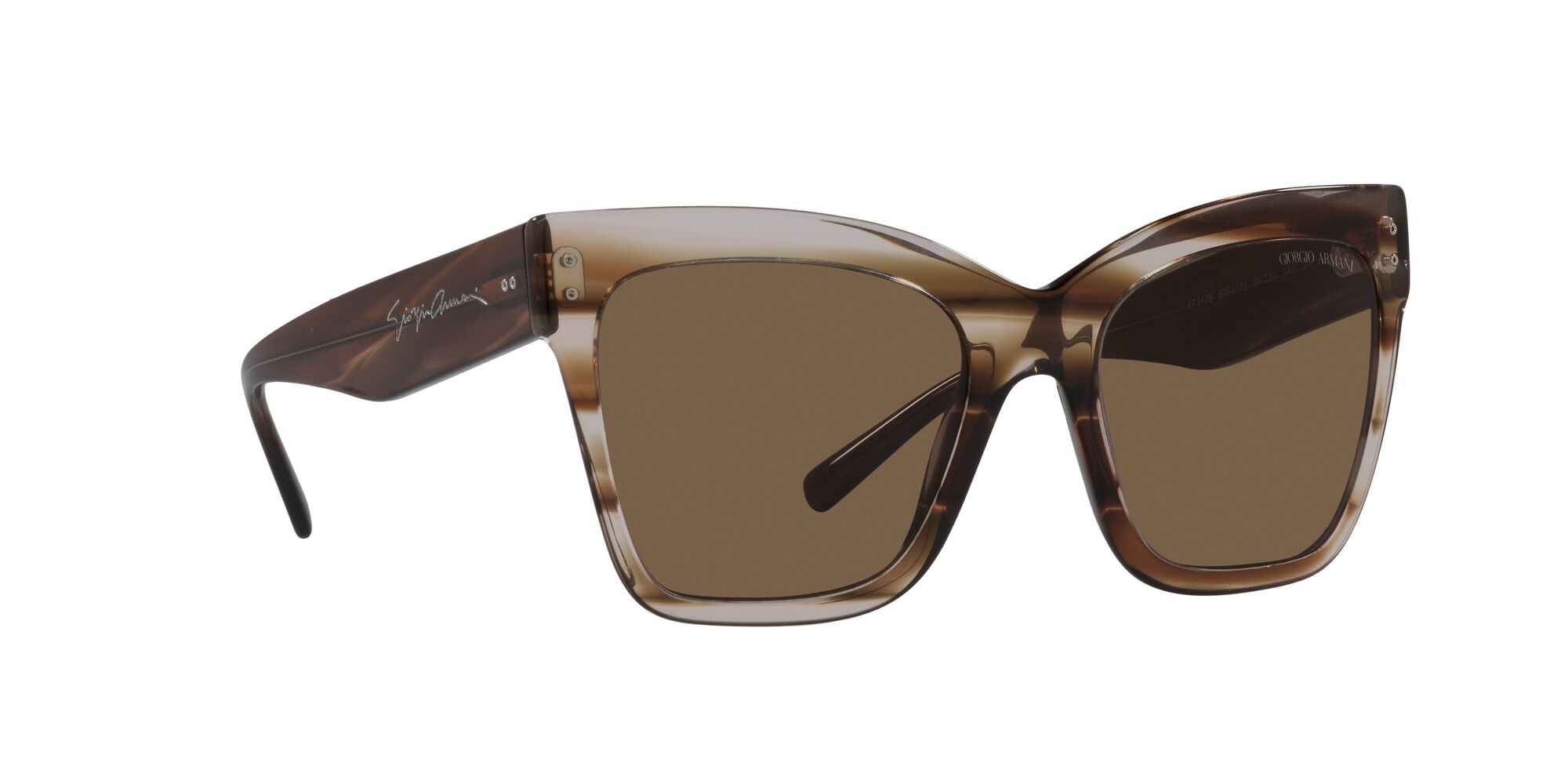 Sonnenbrillen Giorgio Armani AR 8175 (595473) farbe striato marrone form quadratisch gläser marrone scuro