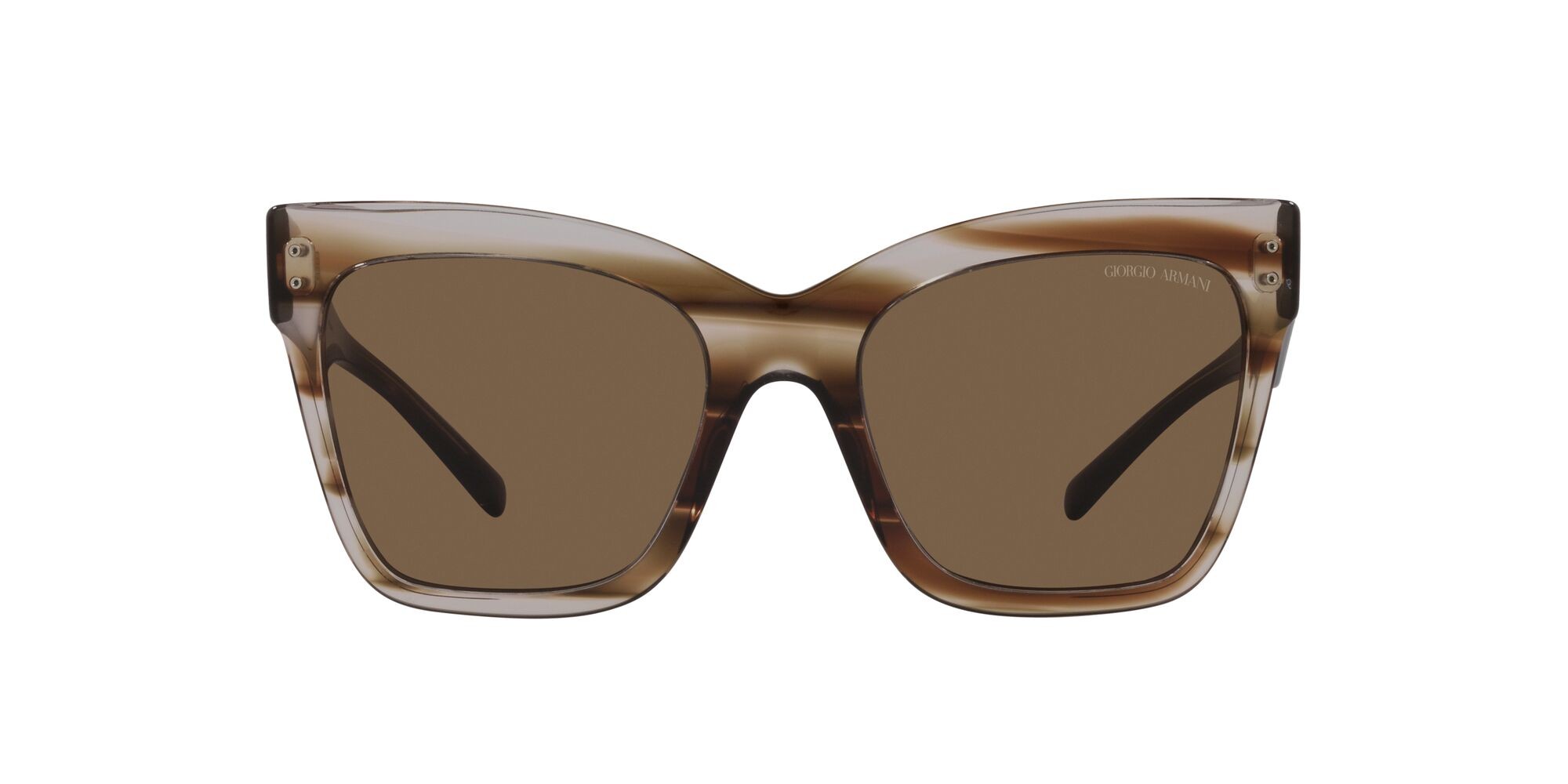 Sonnenbrillen Giorgio Armani AR 8175 (595473) farbe striato marrone form quadratisch gläser marrone scuro