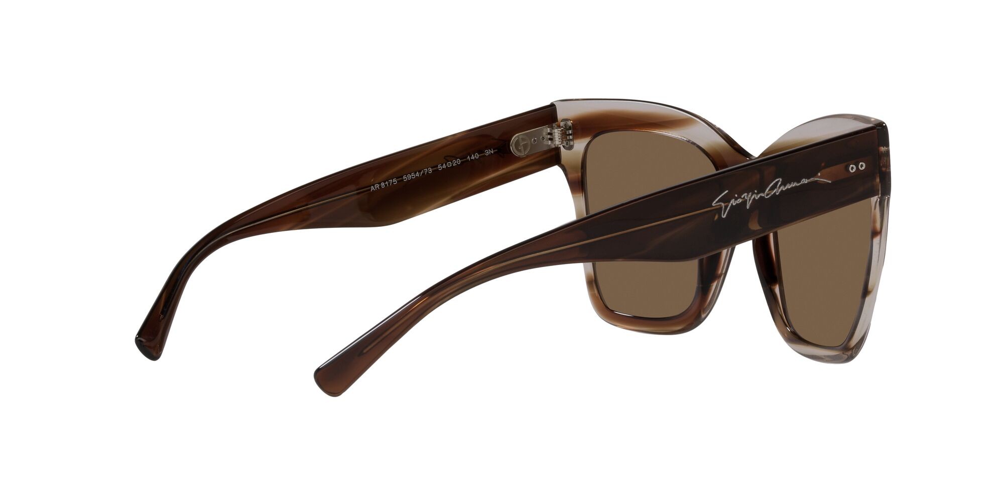 Sonnenbrillen Giorgio Armani AR 8175 (595473) farbe striato marrone form quadratisch gläser marrone scuro