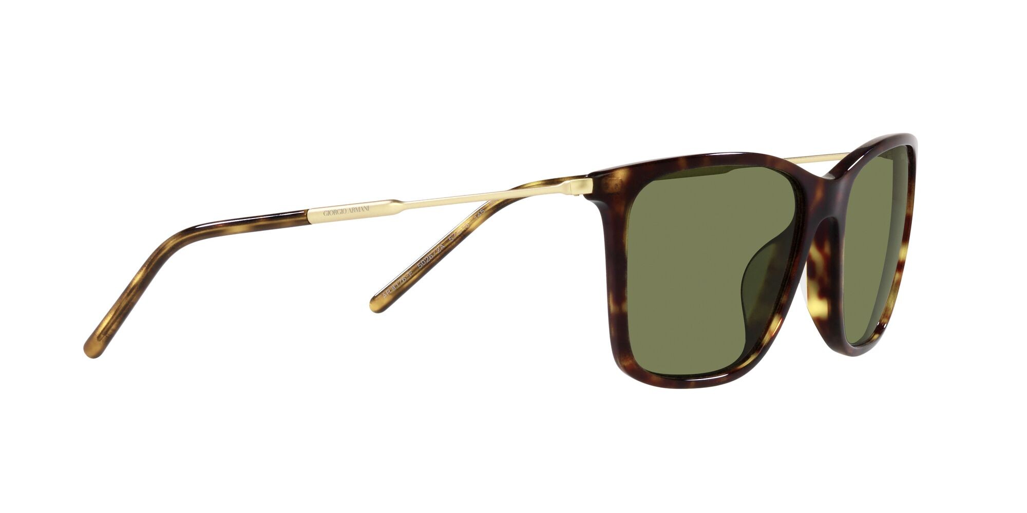 Occhiali da sole Giorgio Armani AR 8176 (50262A) colore havana forma quadrato lenti verde
