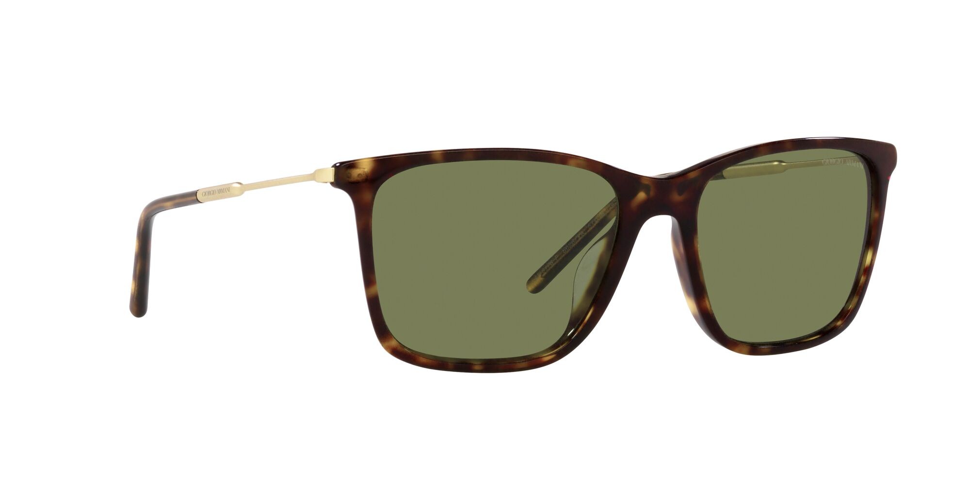 Occhiali da sole Giorgio Armani AR 8176 (50262A) colore havana forma quadrato lenti verde