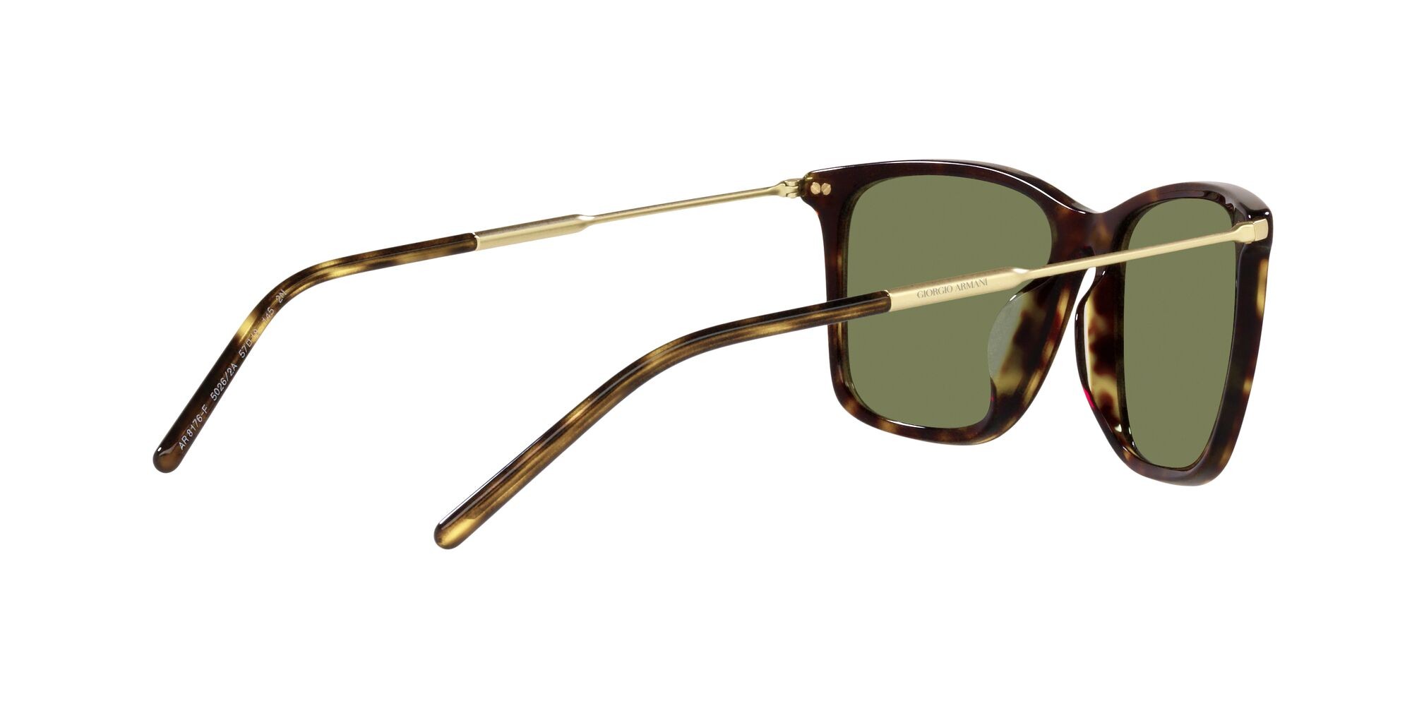 Occhiali da sole Giorgio Armani AR 8176 (50262A) colore havana forma quadrato lenti verde