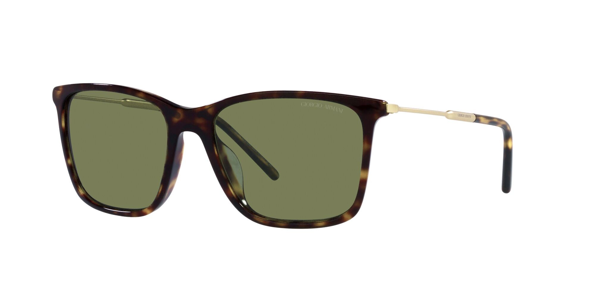 Occhiali da sole Giorgio Armani AR 8176 (50262A) colore havana forma quadrato lenti verde