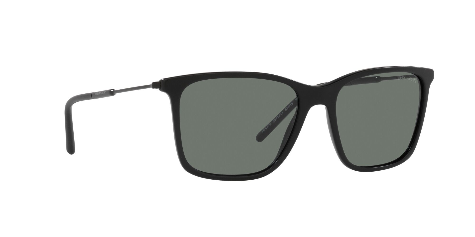 Sonnenbrillen Giorgio Armani AR 8176 (504211) farbe nero opaco form quadratisch gläser grigio