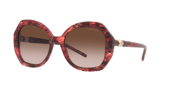 Sonnenbrillen Giorgio Armani AR 8180 (600113) farbe havana rosso form aviator gläser marrone sfumato