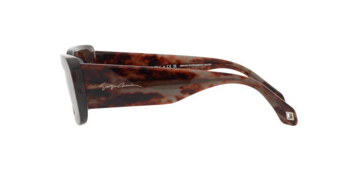 Occhiali da sole Giorgio Armani AR 8182 (5976B1) colore havana grigio forma rettangolare lenti grigio scuro
