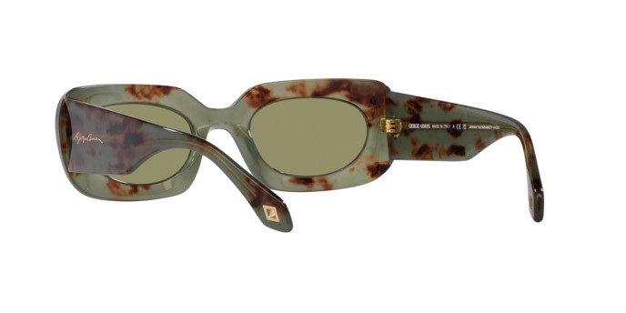 Occhiali da sole Giorgio Armani AR 8182 (597714) colore havana verde forma rettangolare lenti verde