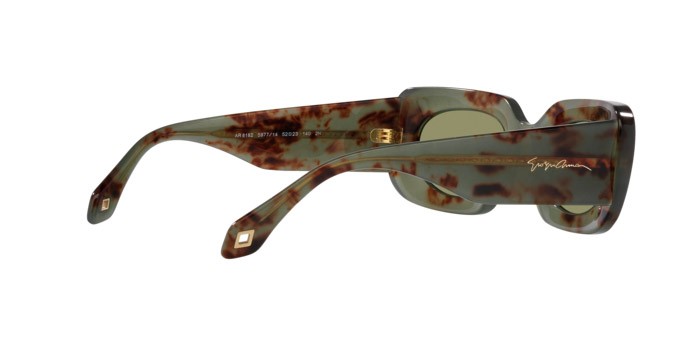 Occhiali da sole Giorgio Armani AR 8182 (597714) colore havana verde forma rettangolare lenti verde