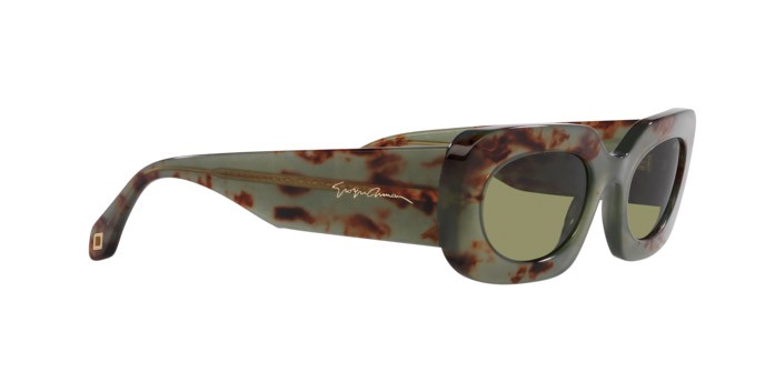 Occhiali da sole Giorgio Armani AR 8182 (597714) colore havana verde forma rettangolare lenti verde