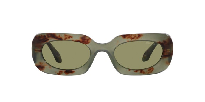 Occhiali da sole Giorgio Armani AR 8182 (597714) colore havana verde forma rettangolare lenti verde