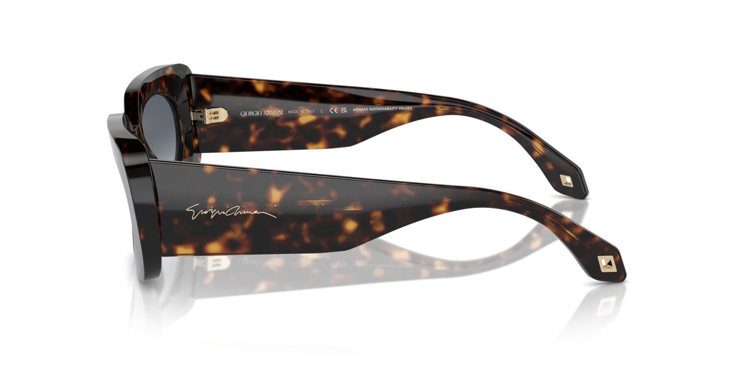 Sunglasses Giorgio Armani AR 8182 (612486) color havana shape rectangle lenses azzurro sfumato grigio