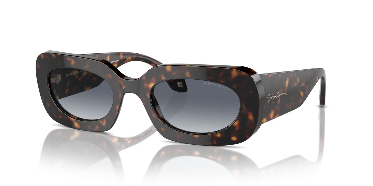 Sunglasses Giorgio Armani AR 8182 (612486) color havana shape rectangle lenses azzurro sfumato grigio