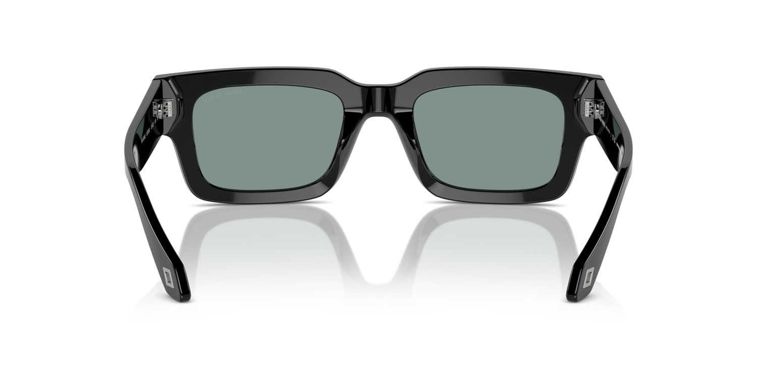 Sunglasses Giorgio Armani AR 8184U (587556) color nero shape rectangle lenses grey vintage blue